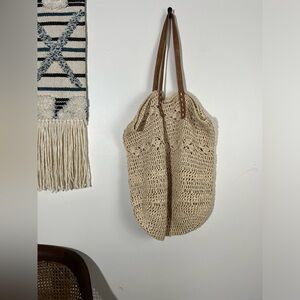 Oversized crochet beach bag